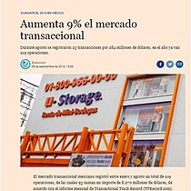 Aumenta 9% el mercado transaccional